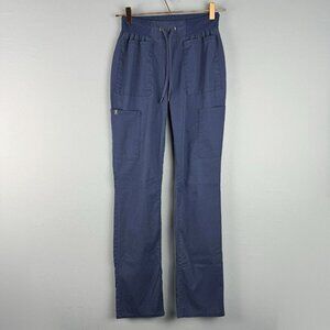 Jaanuu J95084T Classic High-Waist Scrub Pant Womens Sz XST Blue Cargo Drawstring